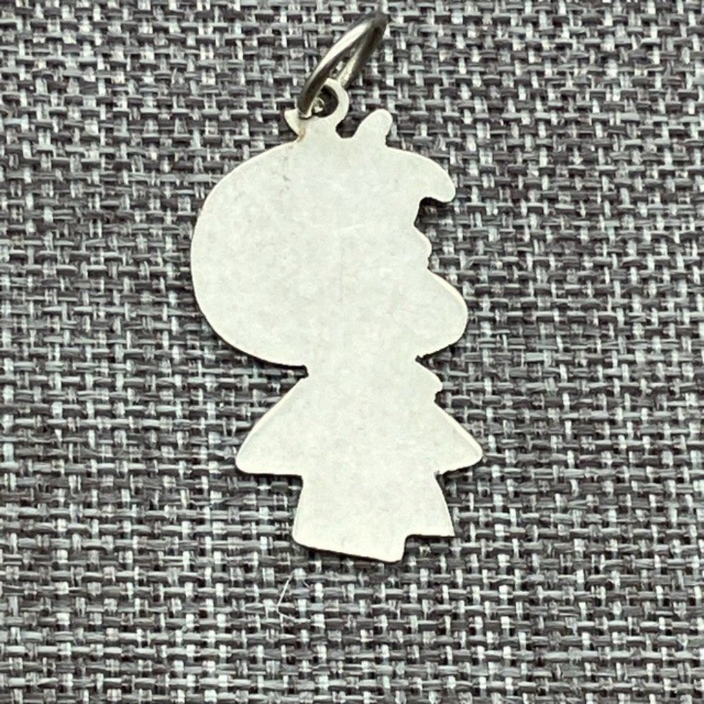 Silhouette Pendant Charm Silver Girl Boy Child Retro Vintage Mother Grandparent